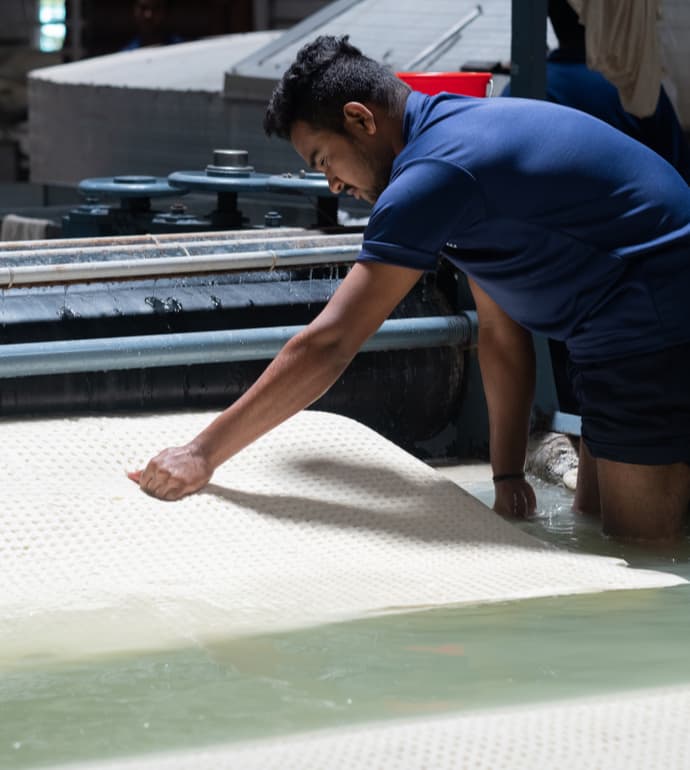 washing latex from latex plantation